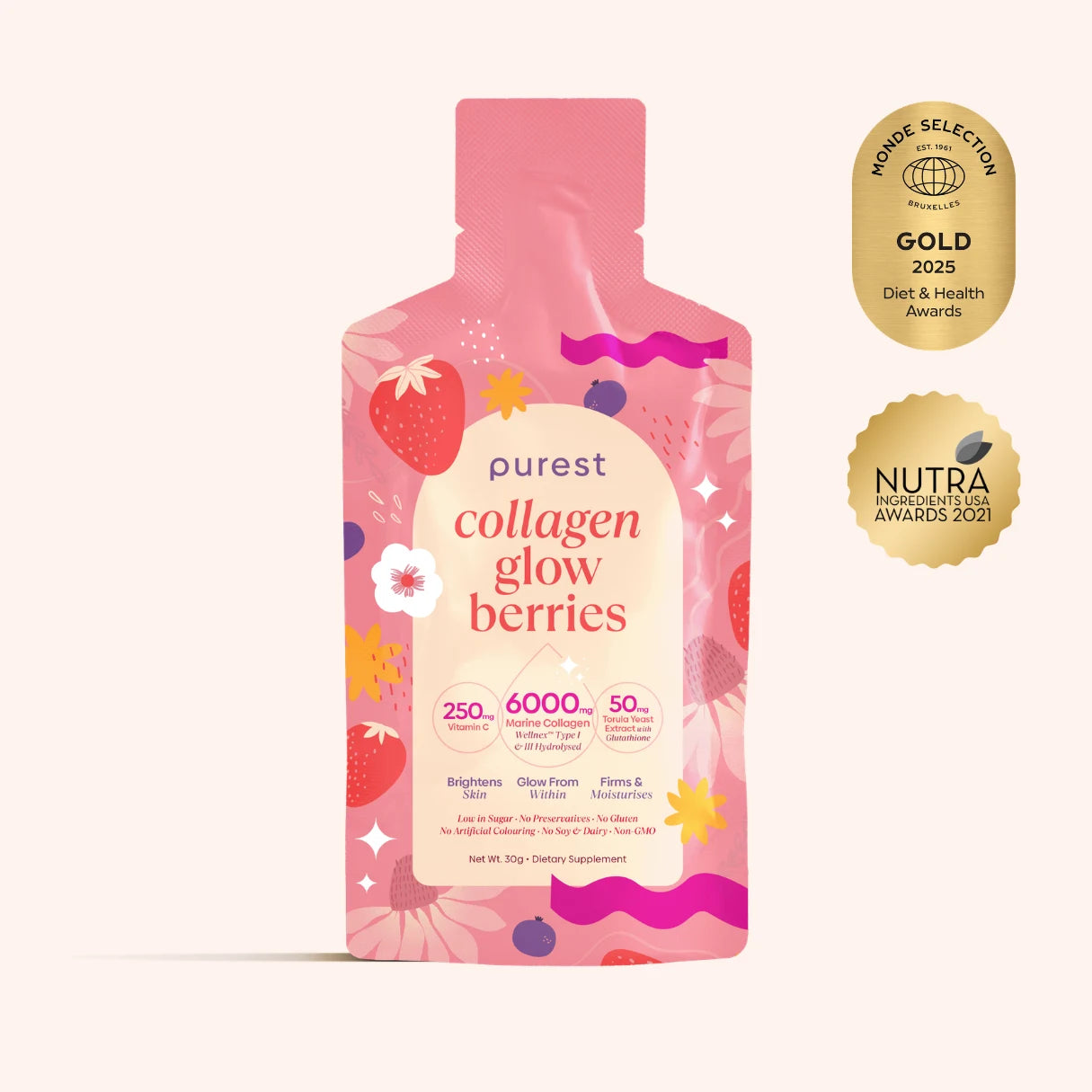 Collagen Glow Berries marine collagen sachet drink – The Purest Co Philippines