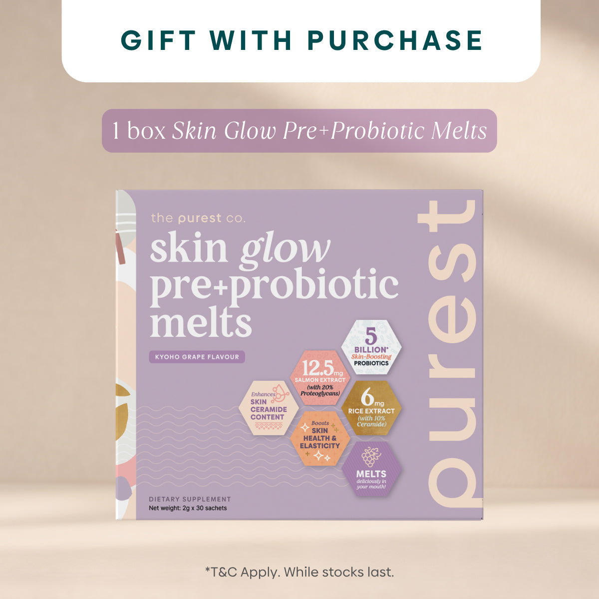 [GWP] Skin Glow Pre+Probiotic Melts (1 box) worth ₱2200