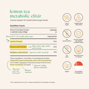 Lemon Tea Metabolic Elixir Ingredients Label