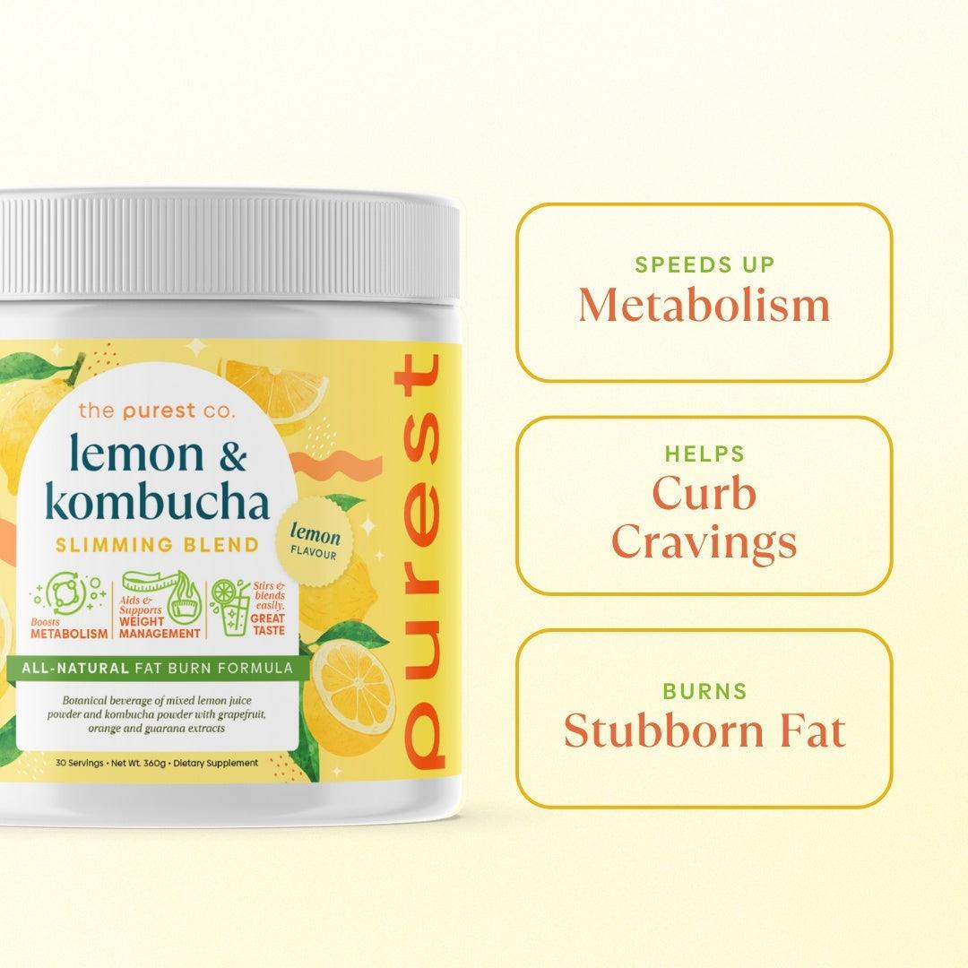 Lemon & Kombucha Slimming Blend - speeds up metabolism, helps curb cravings, burns stubborn fat #lemon-kombucha-slimming-blend