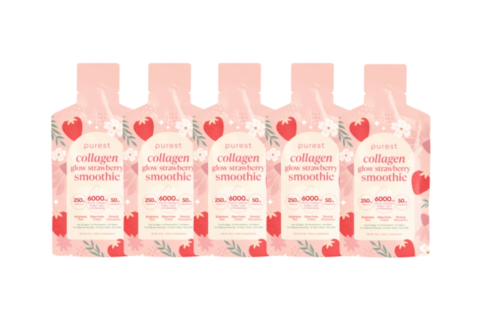 5 sachets of Collagen Glow Strawberry Smoothie